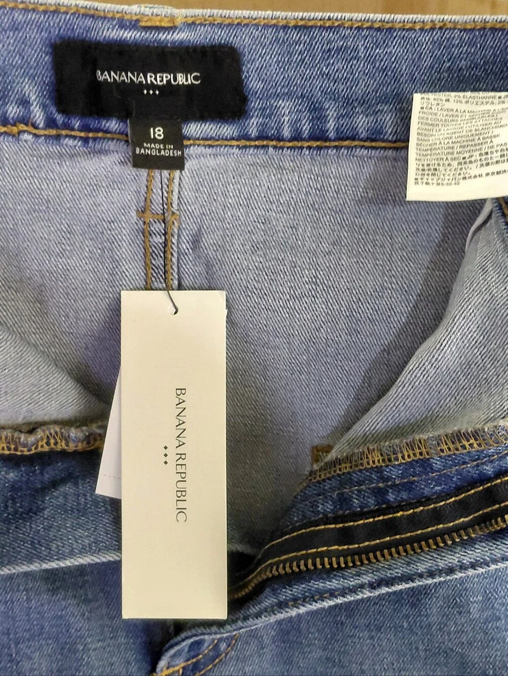 Banana Republic Plus Sz 18 Medium Wash Blue Denim Skirt NWT